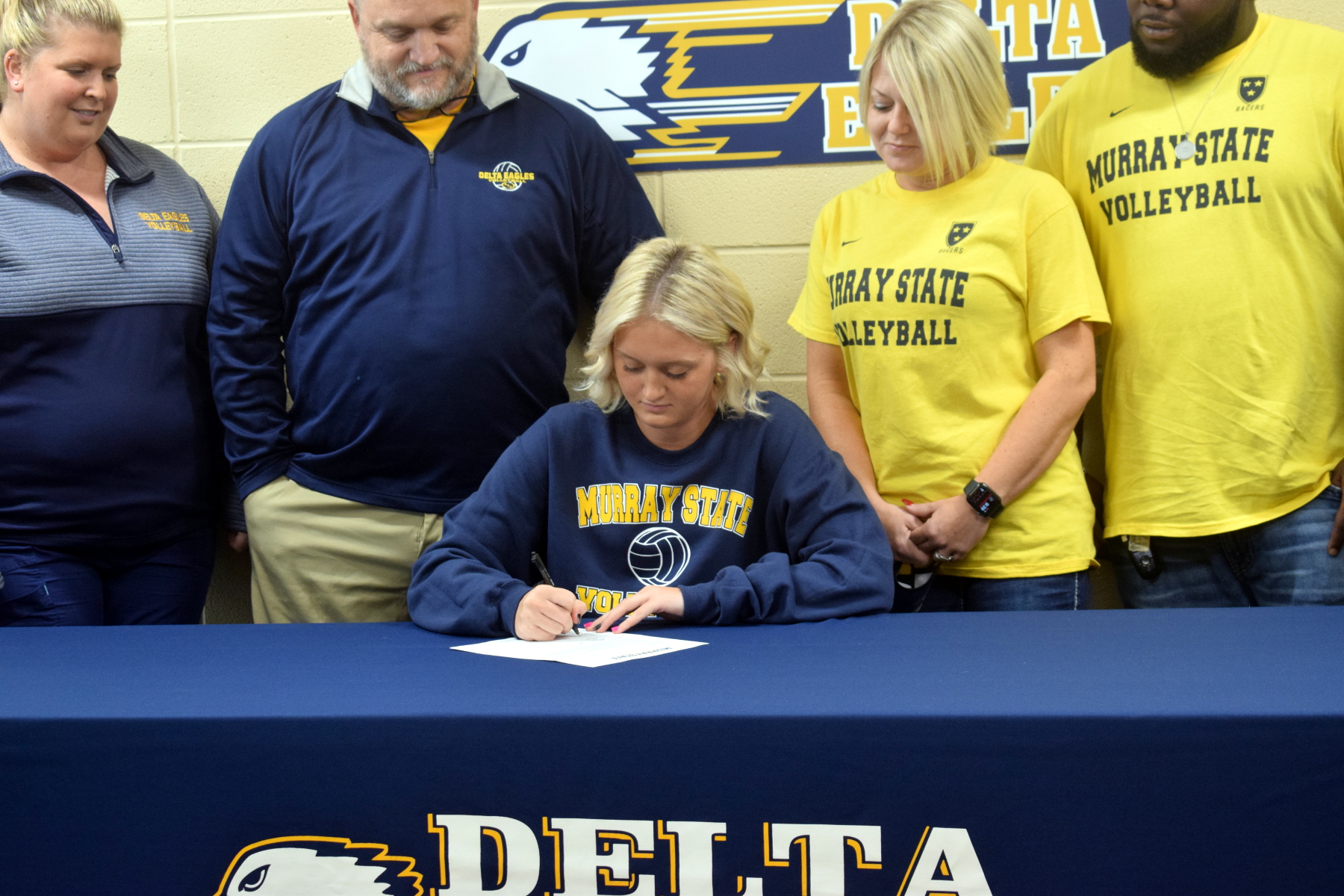 Volleyball player signs