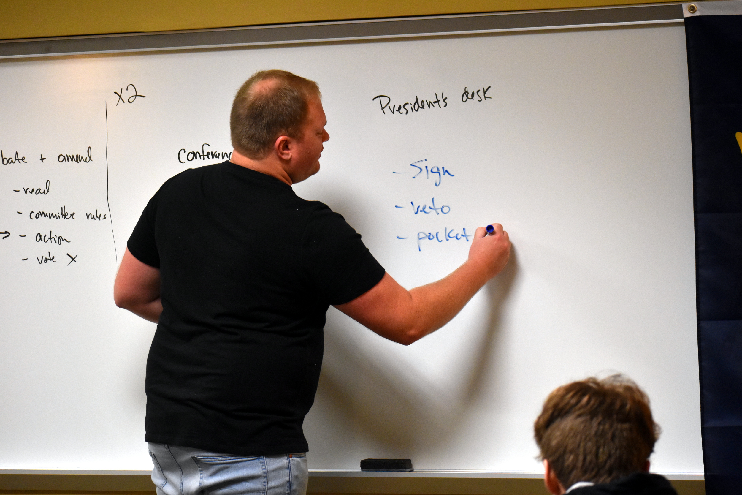 Teacher at whiteboard