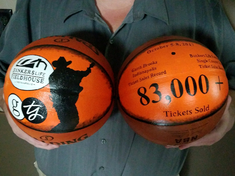 Painted basketballs
