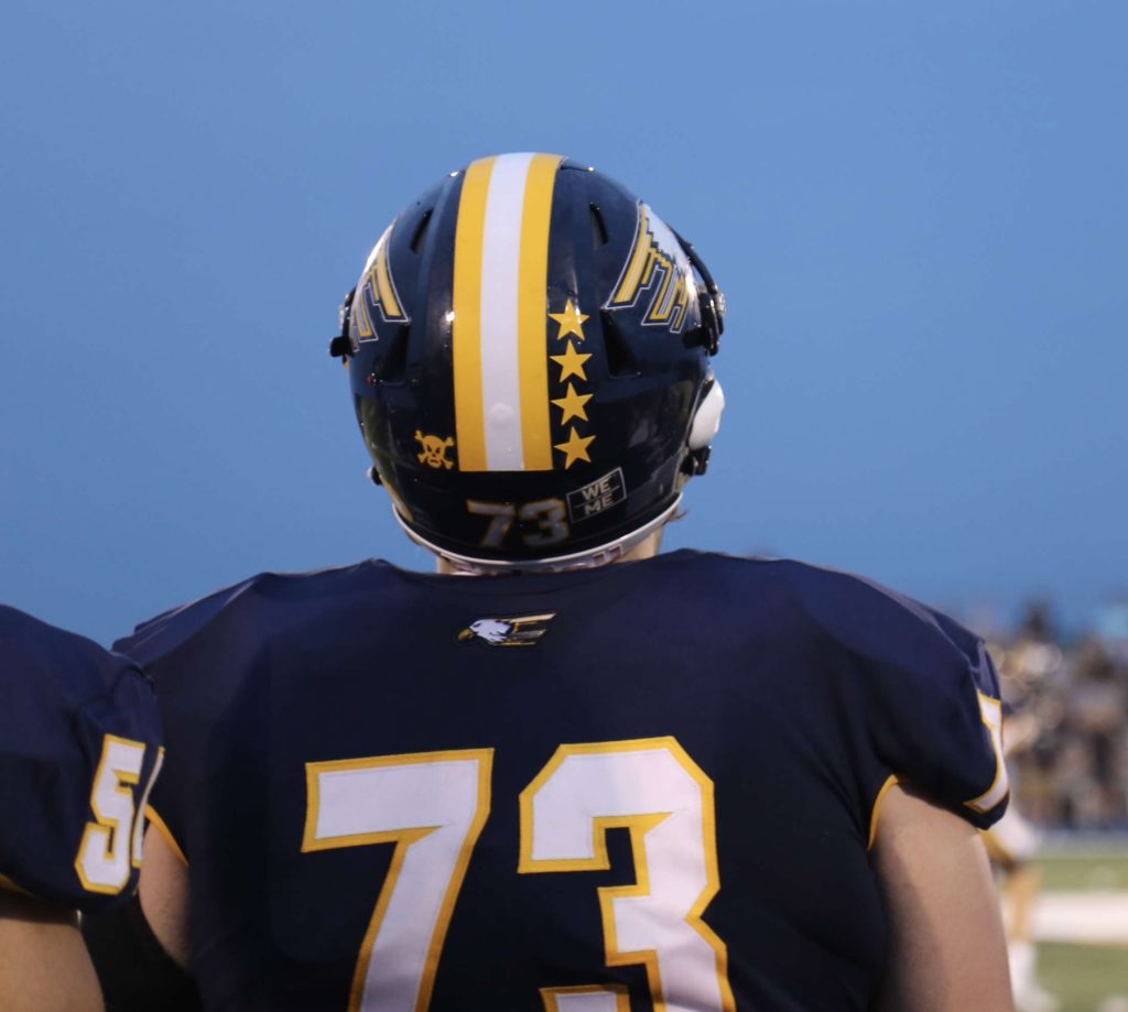 Player on sidelines