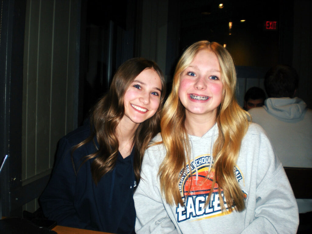 Girls at restaurant