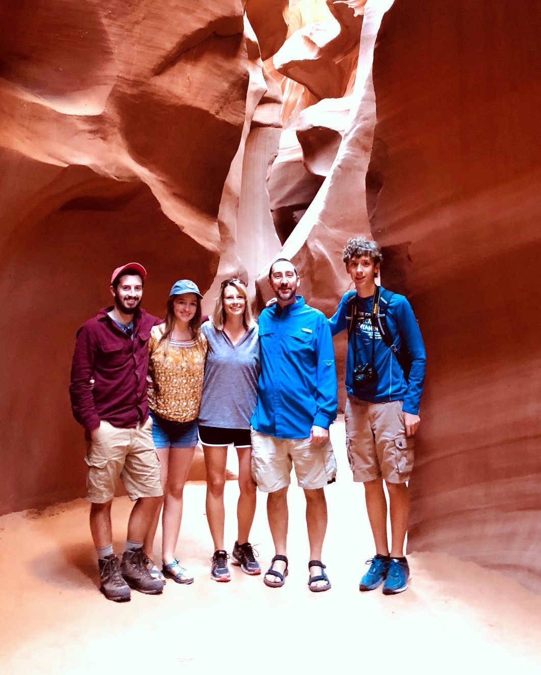 Family in canyon