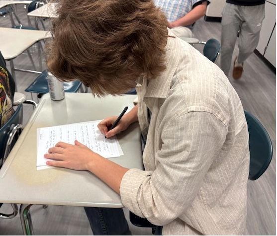 Student writing