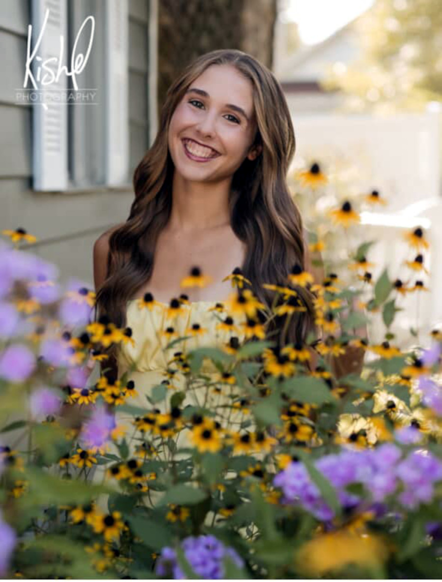 Senior Sunday girl in dress