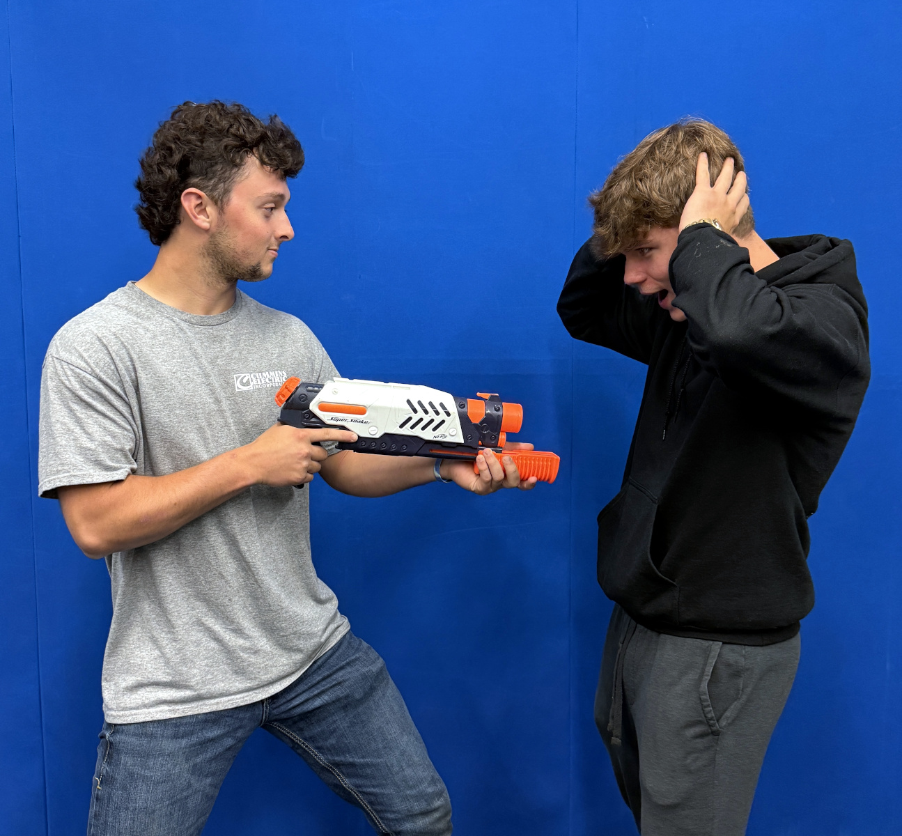 Boy with water gun