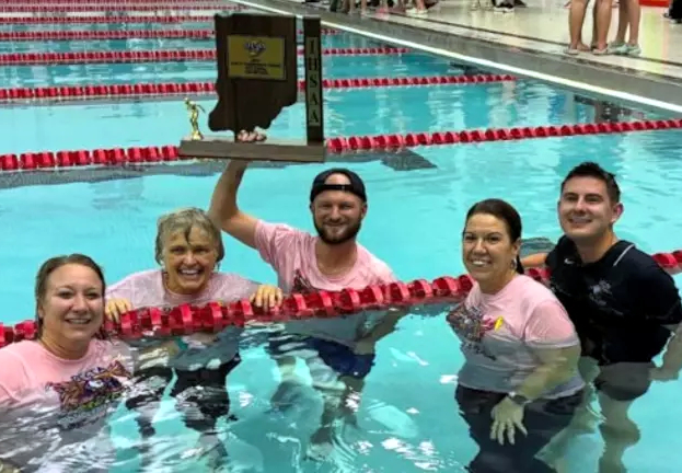 Trophy in pool