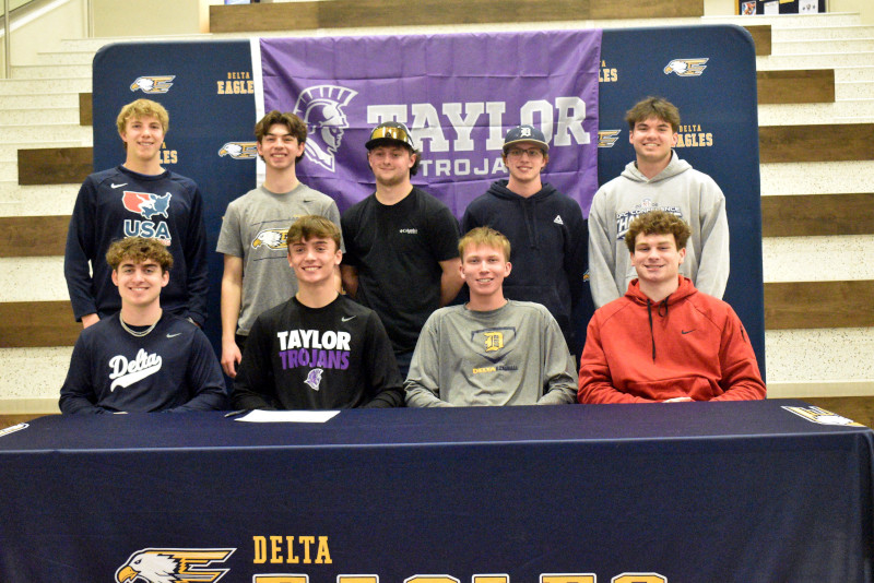 Zane Cline at signing with friends