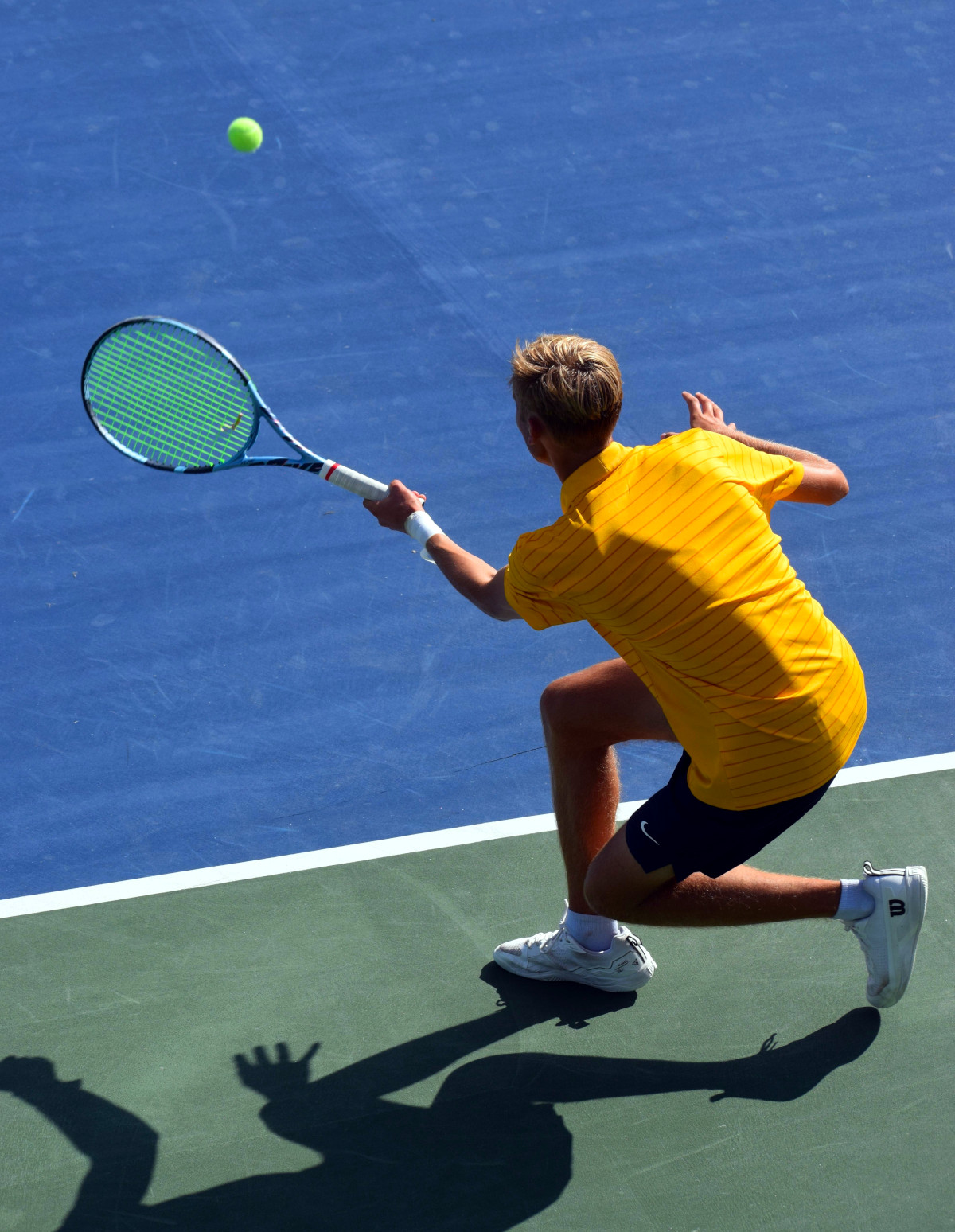Tennis player from above