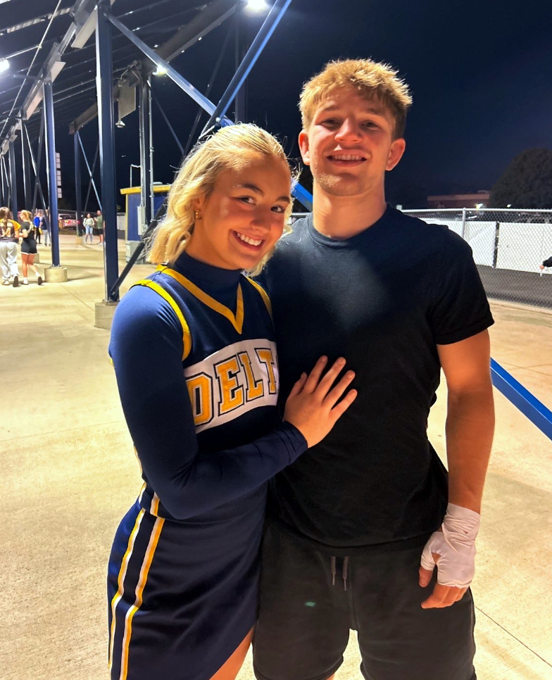 Couple at football game