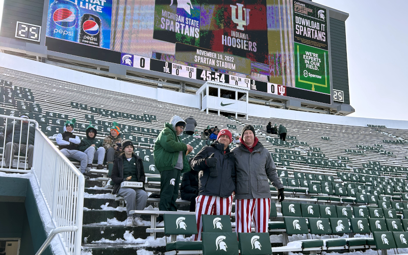 Fans at IU football game