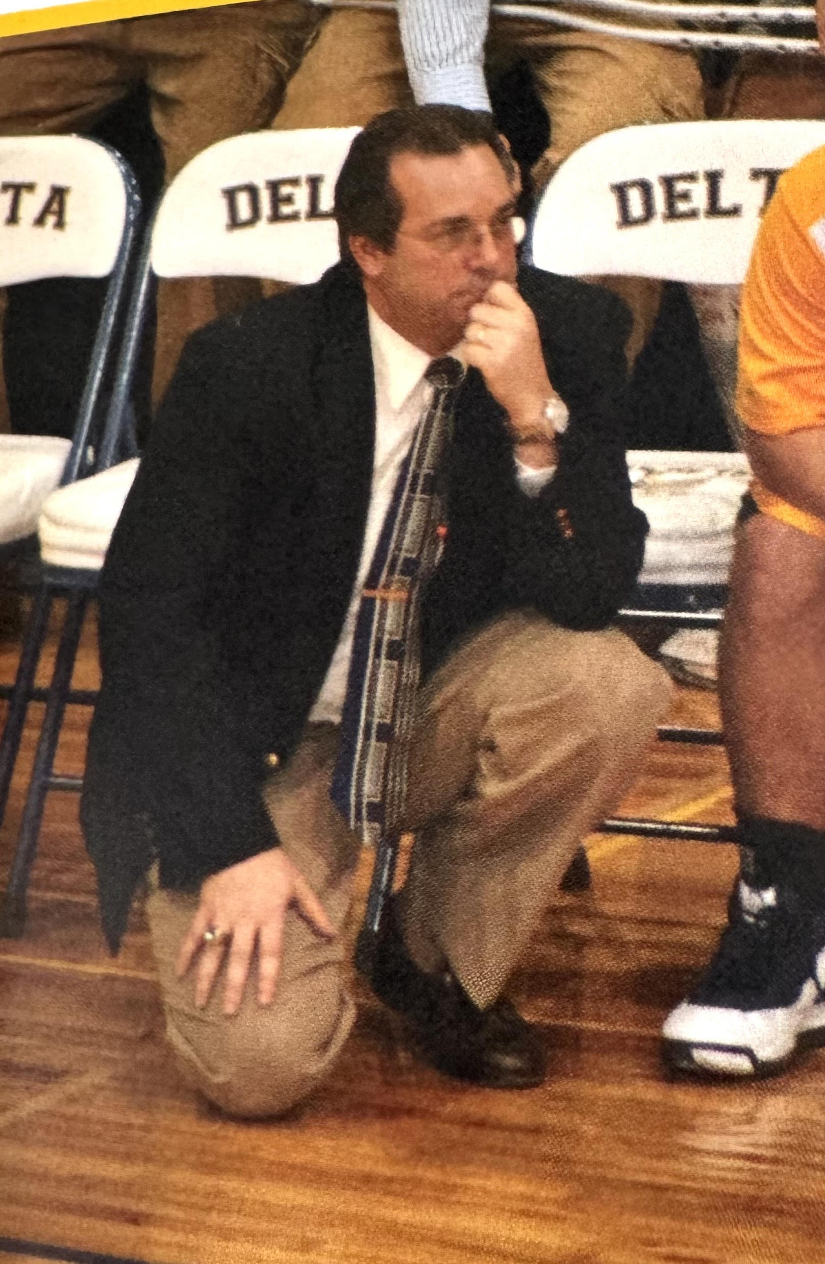 Coach on court
