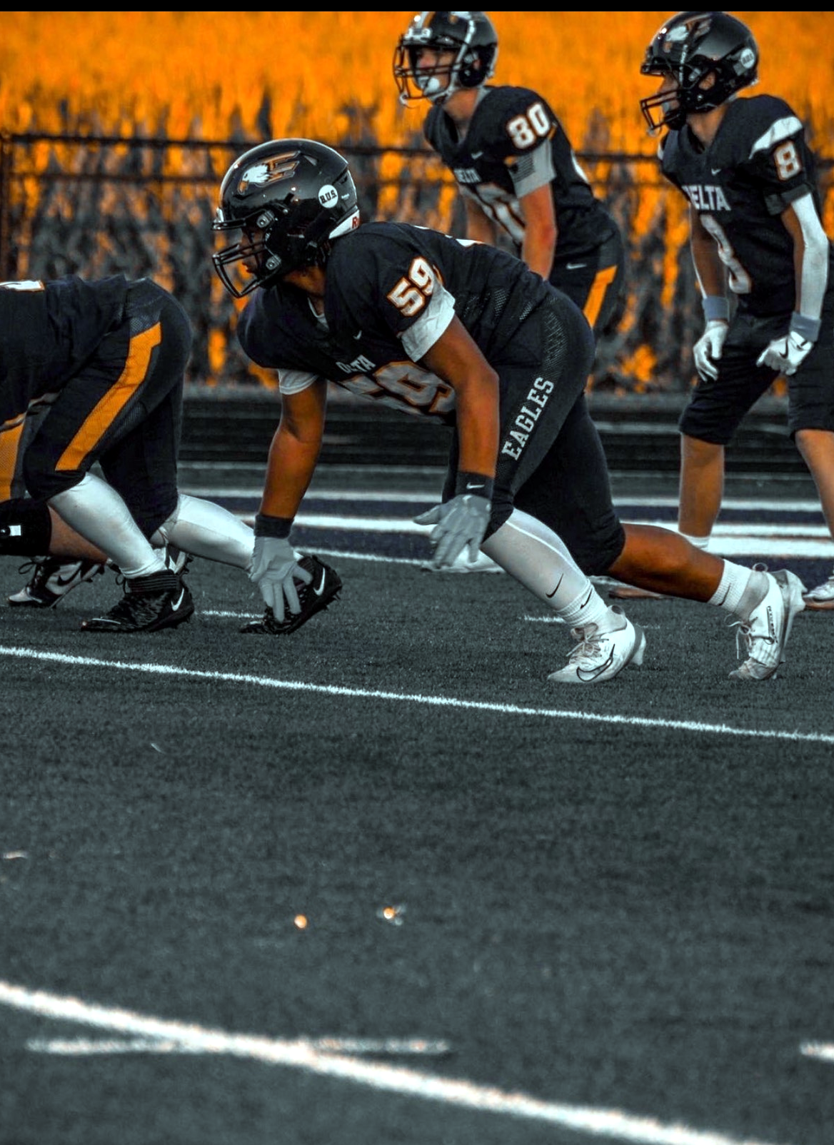 Football player with orange filter